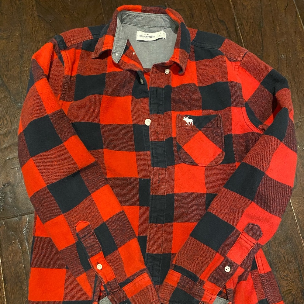 Abercrombie kids 11/12 boys Buffalo plaid flannel